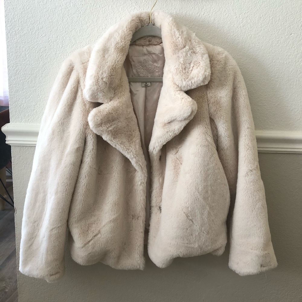 Cream Faux Fur Jacket